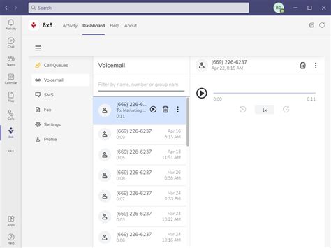 8x8 Voice For Teams App 8x8 Voice For Teams App—access Voicemail