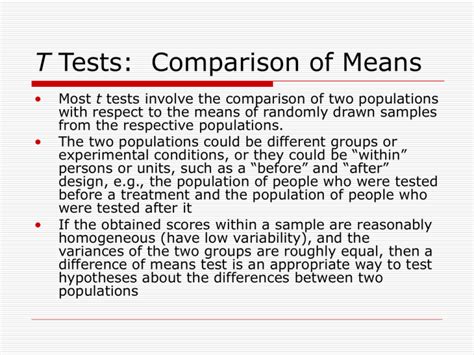 T Tests