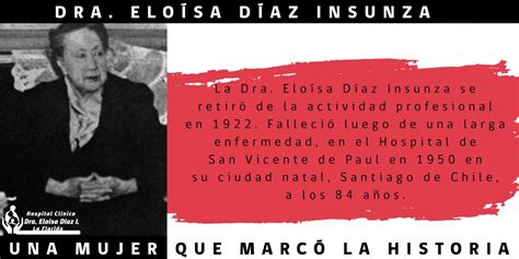 Dra Eloísa Díaz Insunza una Mujer que marcó la historia Hospital