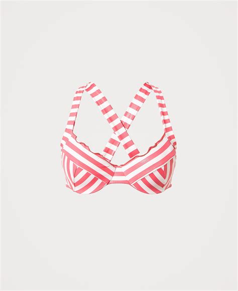 Striped Underwire Bikini Top Woman Pink TWINSET Milano