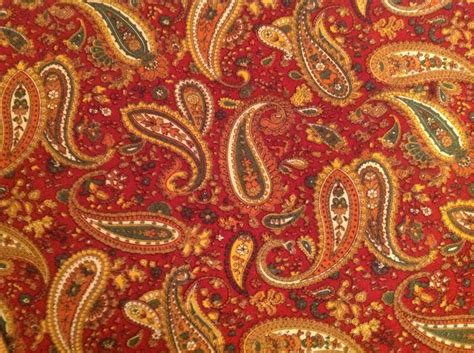 Autumn Paisley Print Fabric Polycotton Blend 1 34 Yds Rust