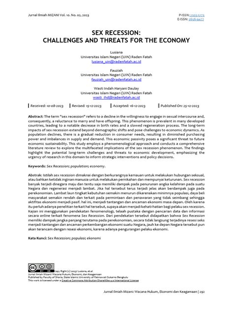 Sex Recession Challenges And Threats For The Econo Pdf Economics