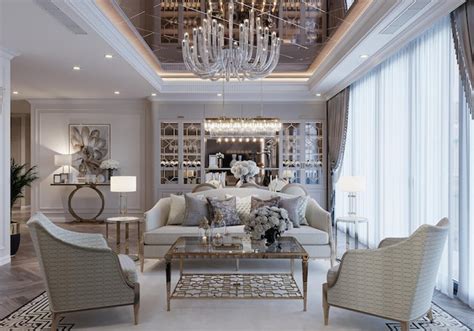 Premium Photo | Elegant living room with golden accents and stunning ...