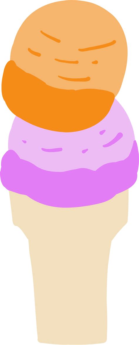 Colorful Freehand Drawing Of A Cone Of Icecream 10330679 PNG