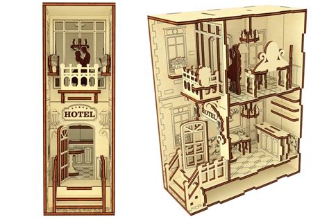 Hotel Book Nook Laser Cut Files Glowforge Svg Dxf Ai Cdr