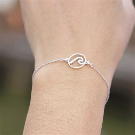 Sterling Silver Wave Bracelet Ocean Wave Braceletsilver Etsy