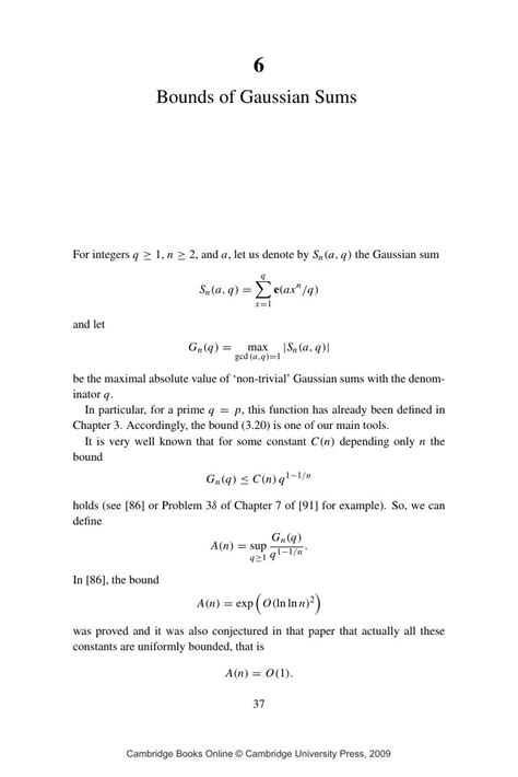 Bounds Of Gaussian Sums Chapter 6 Character Sums With Exponential