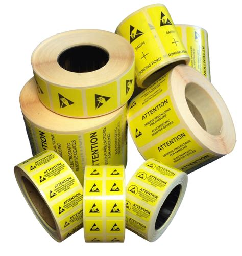 Esd Warning Labels Yellow Elcom