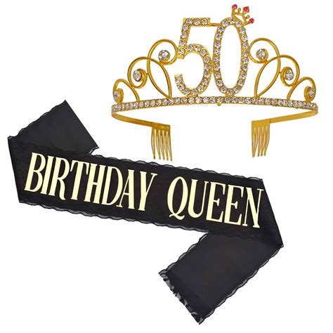 Buy 50 Birthday Sash And Tiara 50th Birthday Decorations For Women