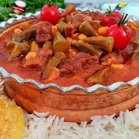 طرز تهیه خورش بامیه فوق العاده خوشمزه و مجلسی جنوبی