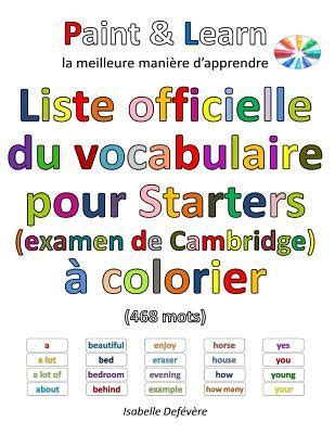 Liste Officielle Du Vocabulaire Pour Starters Examen De Cambridge By