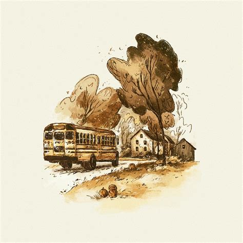 School Bus square art print — So Quiet Shop