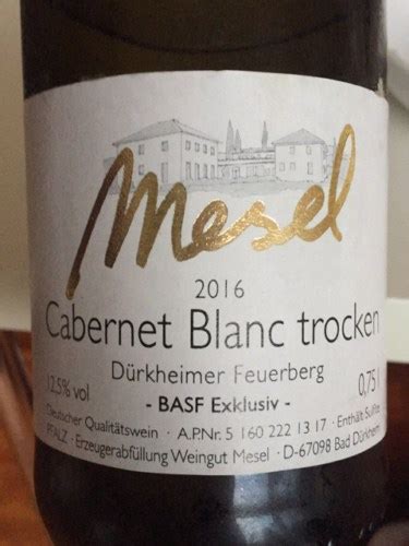 Mesel Dürkheimer Feuerberg Cabernet Blanc Trocken Vivino US