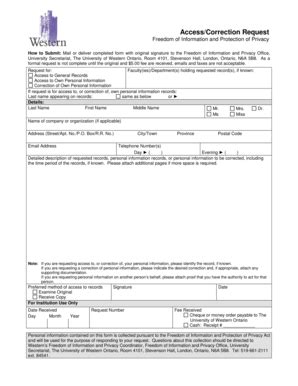 Fillable Online Uwo Fippa Access Correction Request Form Pdf