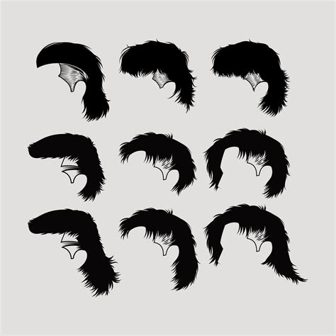 Bundle Mullet Hair For Graphic Resources Vector Eps 10 34323786 Vector