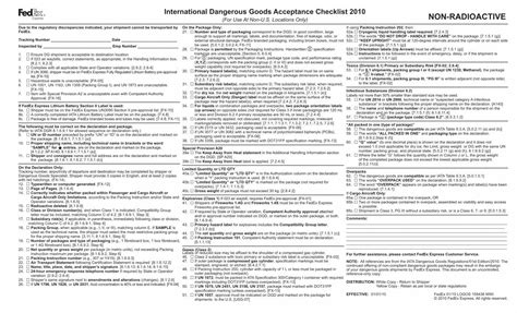 Pdf International Dangerous Goods Acceptance Checklist Pdf