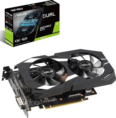 Asus Dual Geforce Gtx 1660 Ti Oc Edition 6gb Gddr6 192 Bit Pci E 3 0 1536 Core 12002 Mhz Memory