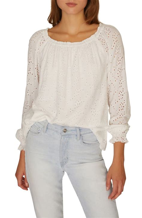 Sanctuary Eyelet Peasant Blouse Nordstrom White Fashion Tops Women