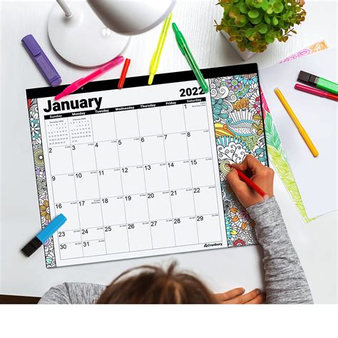 Cranbury 2022 2023 Coloring Desk Calendar 1325x17 Coloring