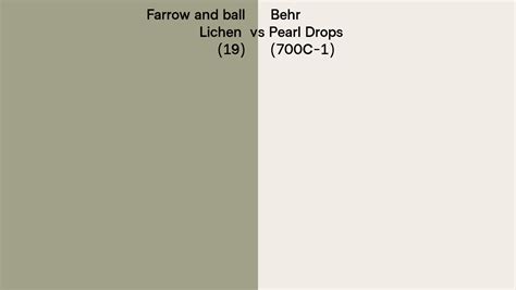 Farrow And Ball Lichen 19 Vs Behr Pearl Drops 700c 1 Side By Side Comparison