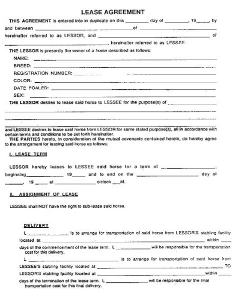 Rental Agreement Template - Free Printable Documents