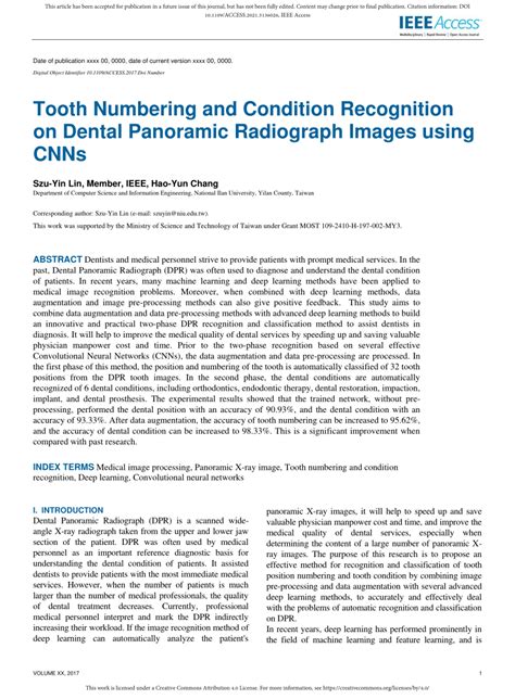 Pdf Tooth Numbering And Condition Recognition On Dental Panoramic Radiograph Images Using Cnns