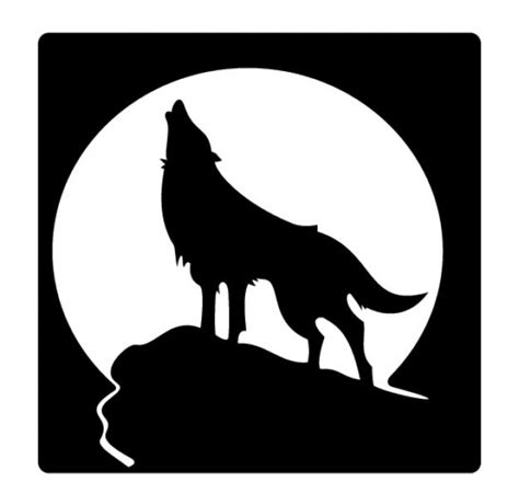 Howling Wolf Silhouette And Full Moon Vector Free Download