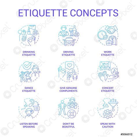 Etiquette Blue Gradient Concept Icons Set Stock Vector 5066512 Crushpixel