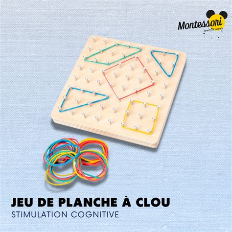 Jeu De Planche Clou Montessori Stimulation Cognitive Montessori