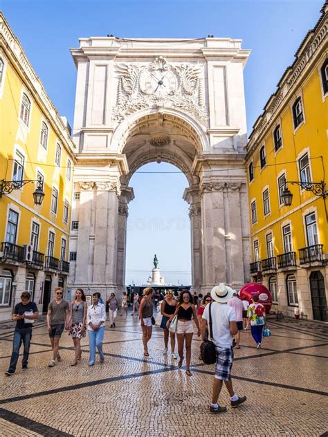 The Rua Augusta Arch In Lisbon Portugal Editorial Stock Image Image