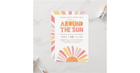 Boho First Trip Around The Sun 1st Birthday Party Invitation Zazzle