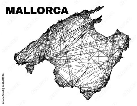 Wire Frame Irregular Mesh Mallorca Map Abstract Lines Form Mallorca