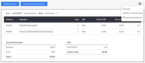 Emitere Bon Fiscal SmartBill Gestiune Ajutor
