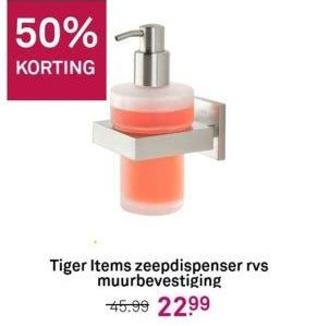 Tiger Items Zeepdispenser Rvs Muurbevestiging Aanbieding Bij Karwei