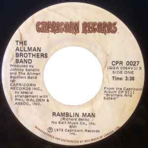 The Allman Brothers Band – Ramblin Man (1973, Vinyl) - Discogs