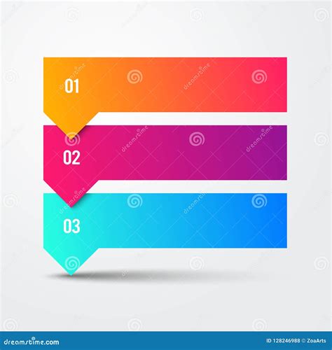 Vector 3 Step Arrow List Colorful Banners Infographic Diagram Stock Vector - Illustration of ...