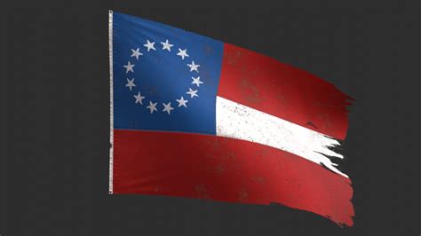 US Flag 1st National Confederate 3D Model $9 - .blend .dae .fbx .gltf ...