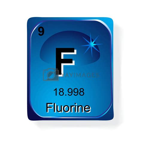 Fluorine, chemical element with atomic number, symbol and weight by ...