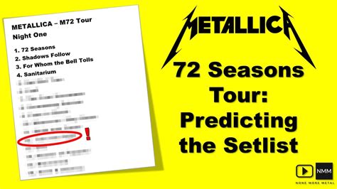 Metallica Tour 2025 Setlist - Ericka Arabella