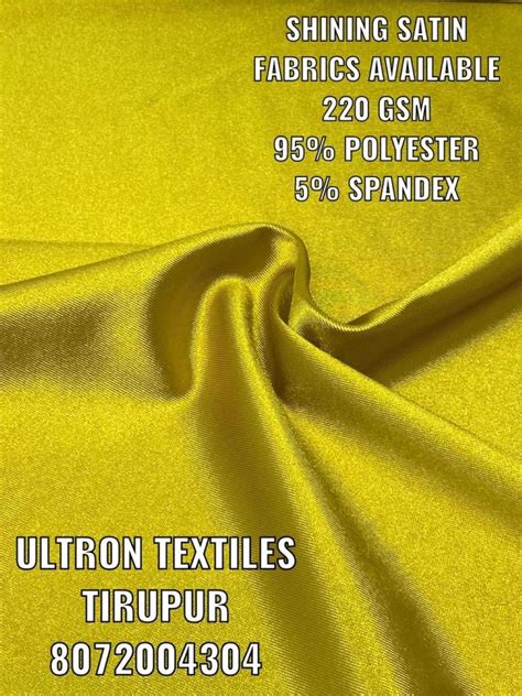 Plain Polyester Satin Fabrics Print Solid Color Multicolor At Rs