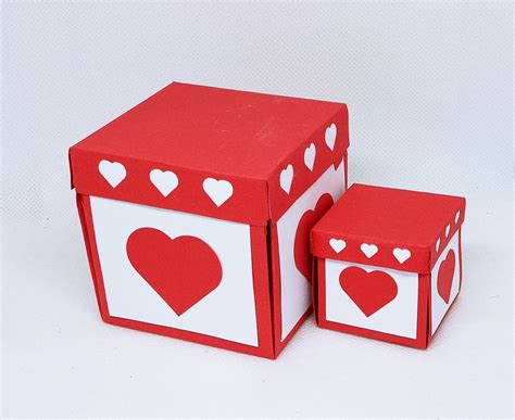 Exploding Box Svg Triple Heart Box With Three Layer Explosion Etsy