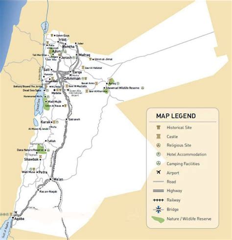 Detailed Road Map Of Jordan Jordan Detailed Road Map