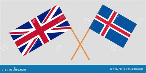 Iceland And Uk The Icelandic And British Flags Official Colors Correct Proportion Stock