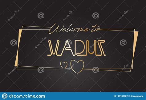 Vaduz Welcome To Golden Text Neon Lettering Typography Vector