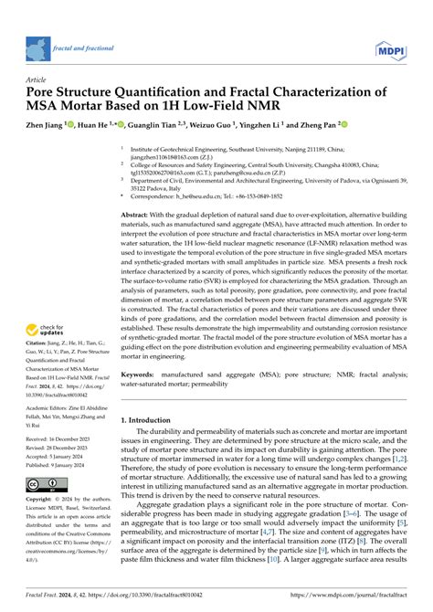 PDF Pore Structure Quantification And Fractal Characterization Of MSA