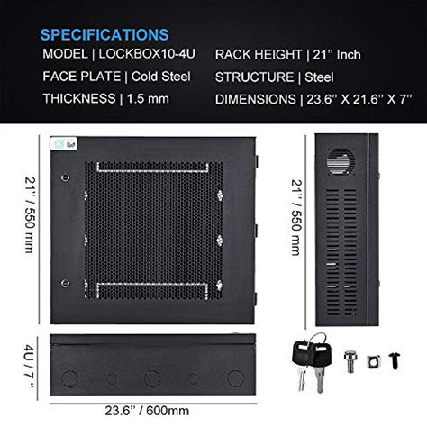 Kenuco Heavy Duty Gauge Steel Dvr Security Lockbox With Fan And