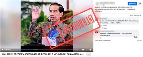 Disinformasi Presiden Jokowi Lakukan Reshuffle Mendadak Pa