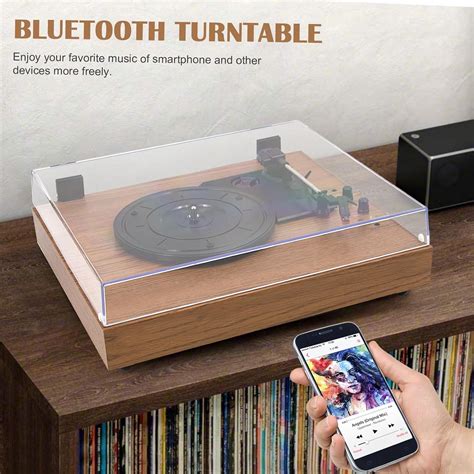 Tocadiscos Vintage De Velocidades Con Entrada Bluetooth Reproductor