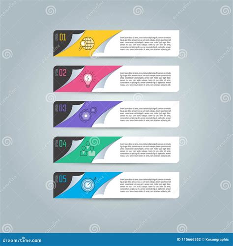 Infographic Design Business Concept With 5 Options Parts Or Pro Stock