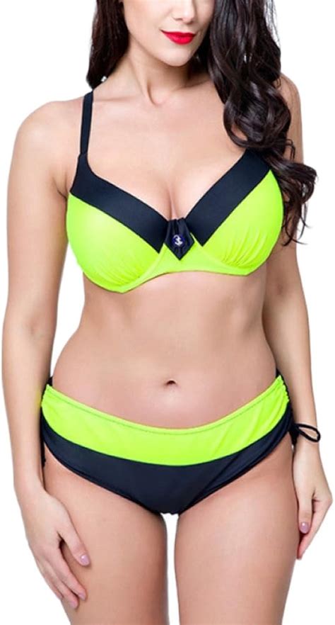 Señoras Trajes De Baño Sexy Halterneck Push Up Triángulo Grandes Conjuntos De Bikini Moda Reunir